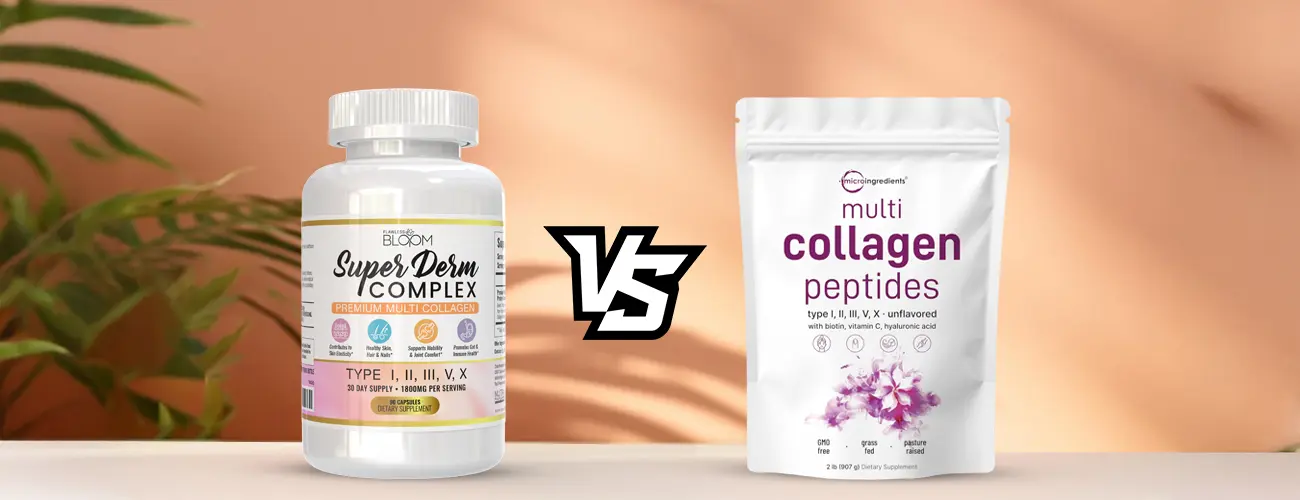 Super Derm Complex Vs Micro Ingredients Multi Collagen Protein Powder